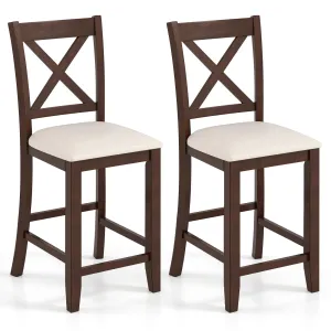 Giantex Farmhouse Counter Height Bar Stools with Footrest kitchen barstool, adjustable bar stool