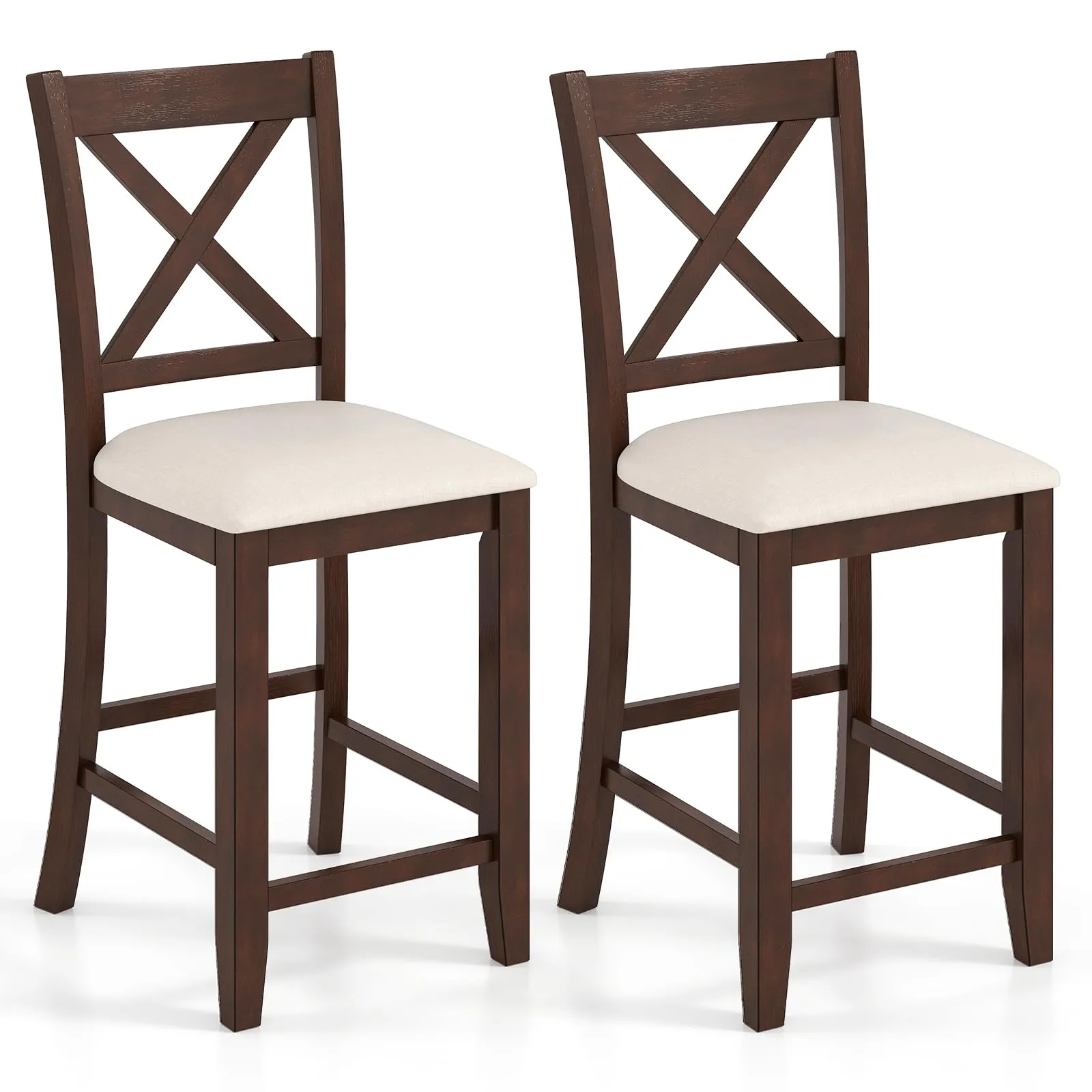 Giantex Farmhouse Counter Height Bar Stools with Footrest kitchen barstool, adjustable bar stool