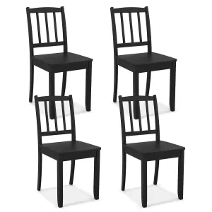 Giantex Farmhouse Dining Chairs Set of 2/4, Modern Kitchen Chairs w/Rubber Wood Legs & Curved Backrest set of dining chairs, wooden chairs