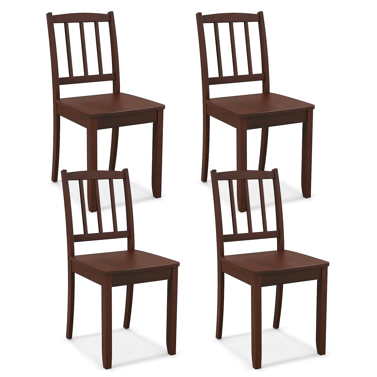 Giantex Farmhouse Dining Chairs Set of 2/4, Modern Kitchen Chairs w/Rubber Wood Legs & Curved Backrest