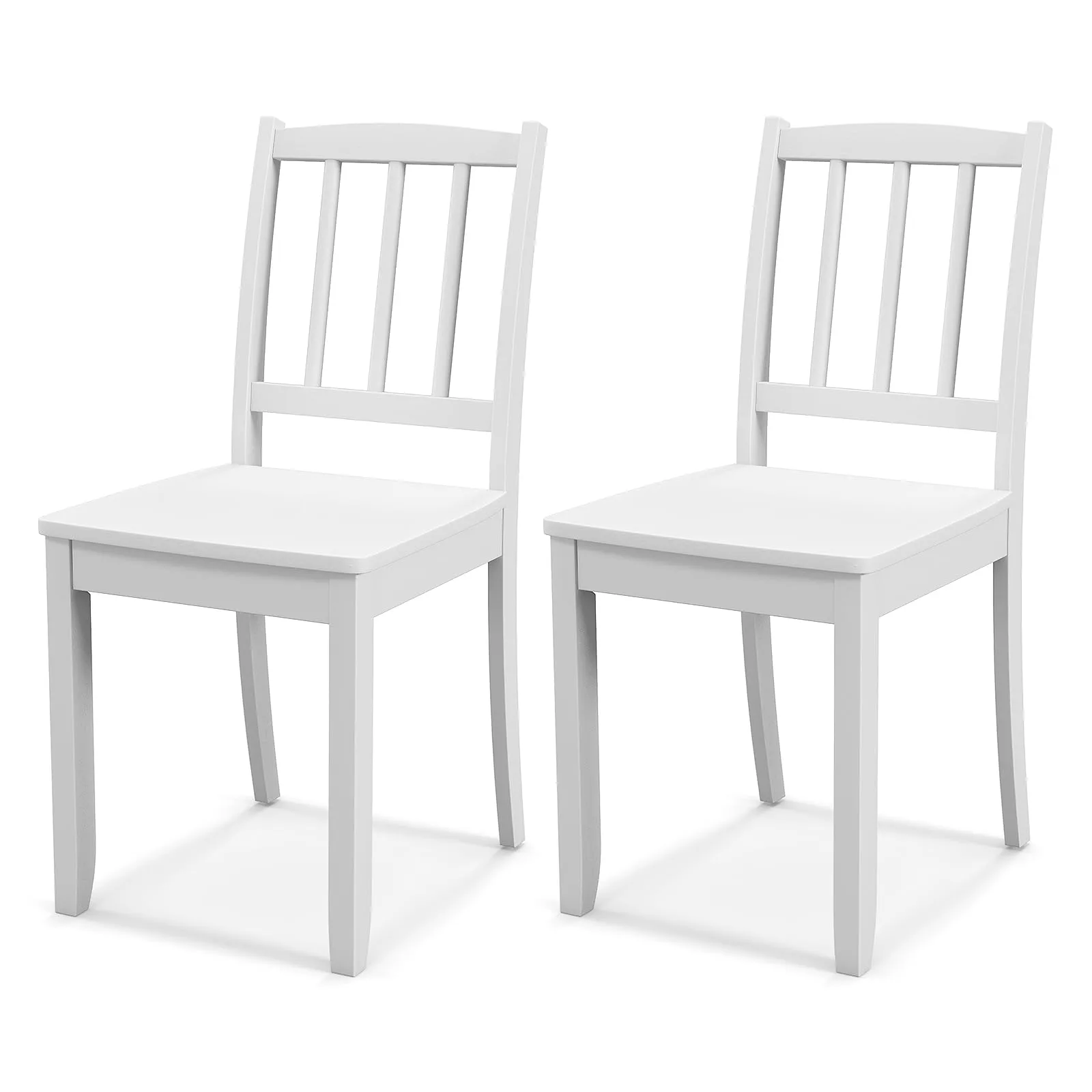 Giantex Farmhouse Dining Chairs Set of 2/4, Modern Kitchen Chairs w/Rubber Wood Legs & Curved Backrest