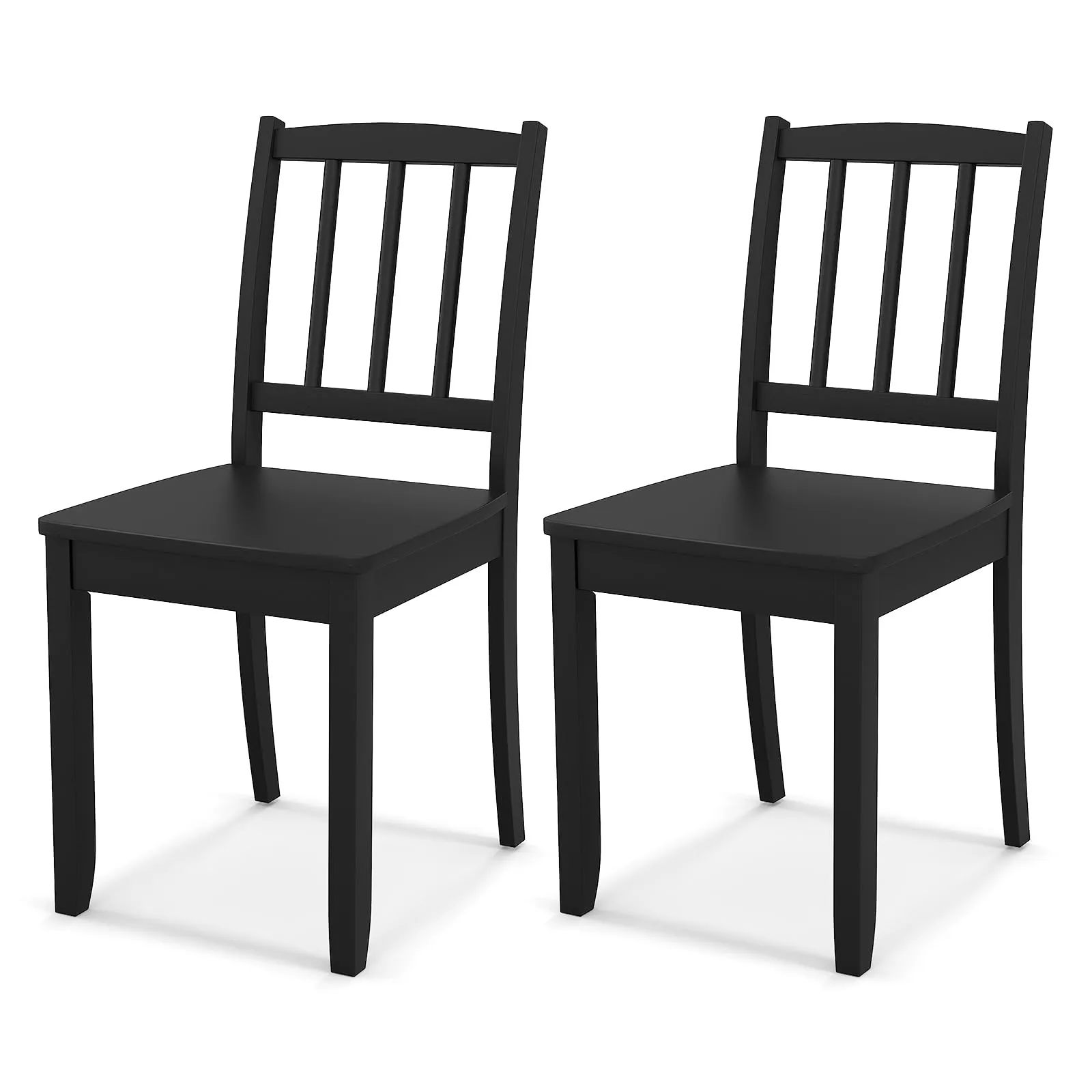 Giantex Farmhouse Dining Chairs Set of 2/4, Modern Kitchen Chairs w/Rubber Wood Legs & Curved Backrest
