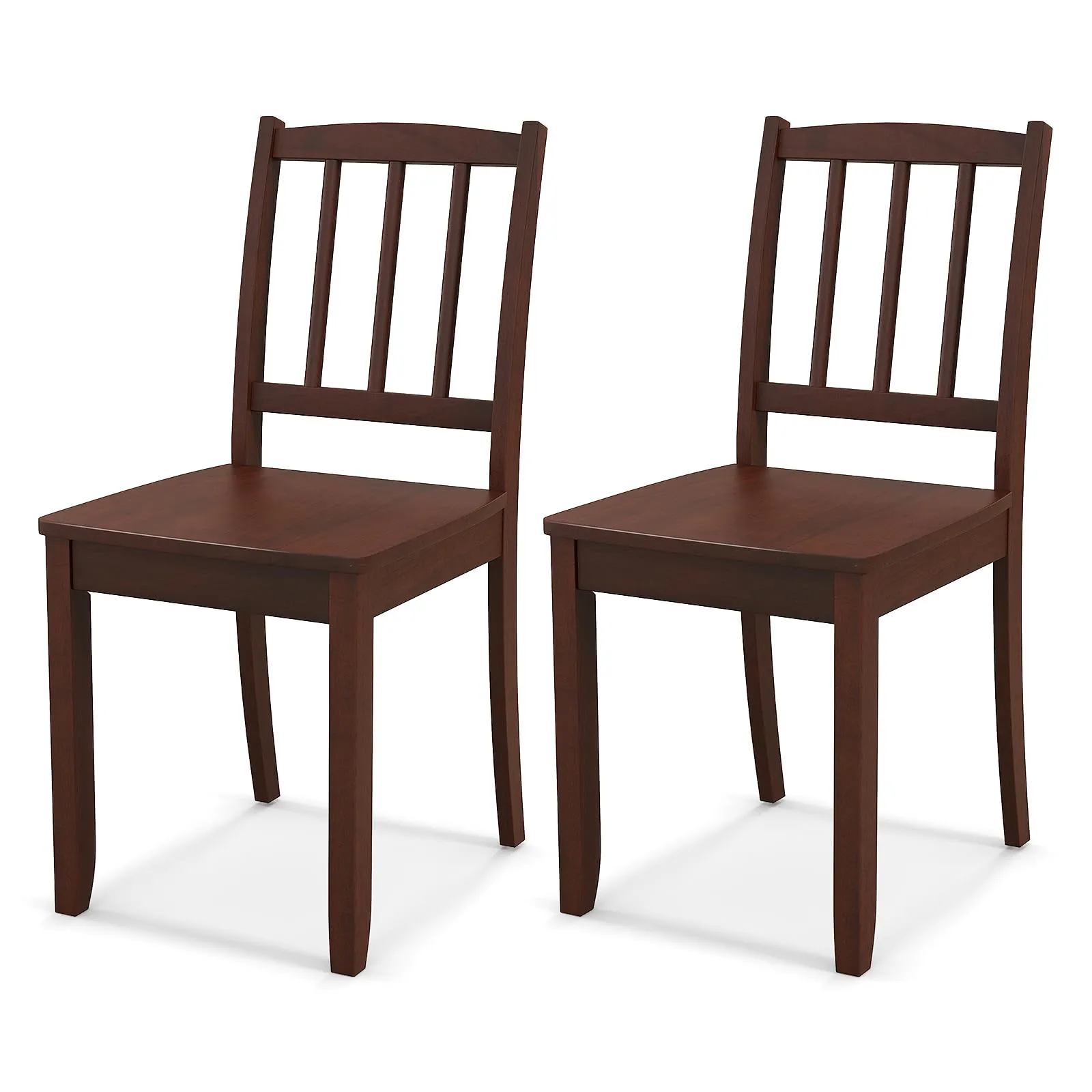 Giantex Farmhouse Dining Chairs Set of 2/4, Modern Kitchen Chairs w/Rubber Wood Legs & Curved Backrest
