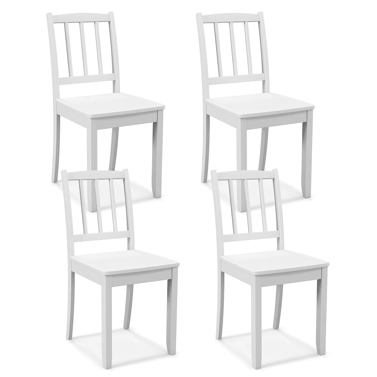 Giantex Farmhouse Dining Chairs Set of 2/4, Modern Kitchen Chairs w/Rubber Wood Legs & Curved Backrest