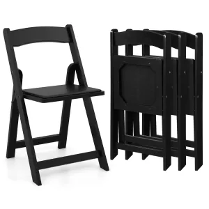Giantex Folding Chairs, Wooden Dining Chairs Set, Padded Foldable Chairs w/Backrest set of dining chairs, wooden chairs
