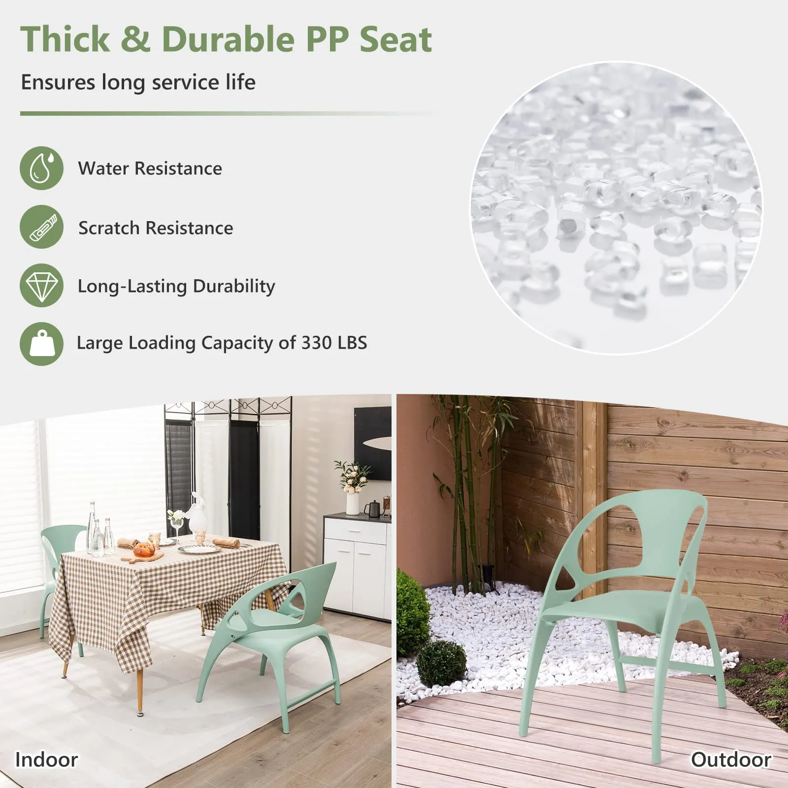 Giantex Folding Dining Chairs Set of 2/4, Outdoor Plastic Dining Chairs with Armrest and High Backrest