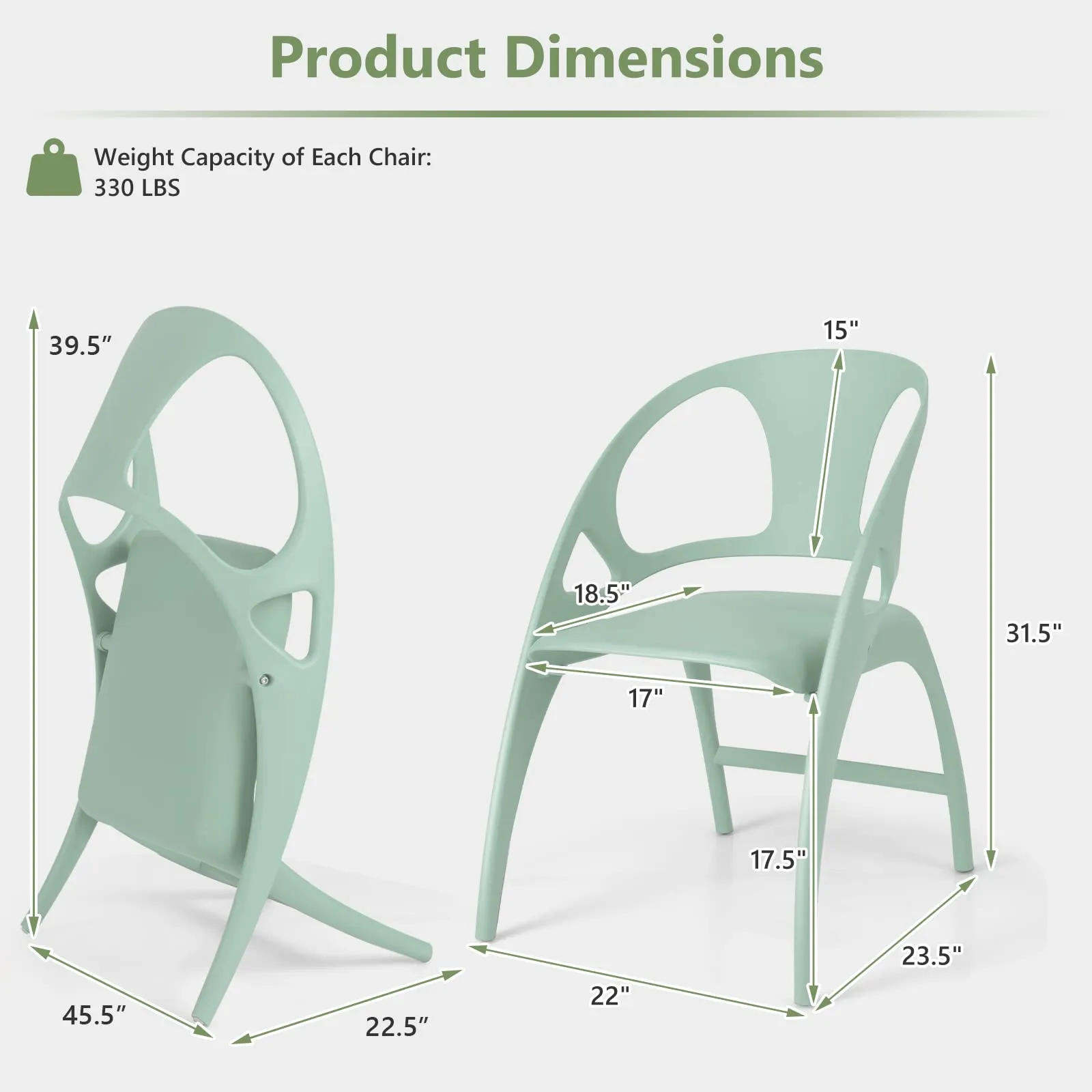 Giantex Folding Dining Chairs Set of 2/4, Outdoor Plastic Dining Chairs with Armrest and High Backrest