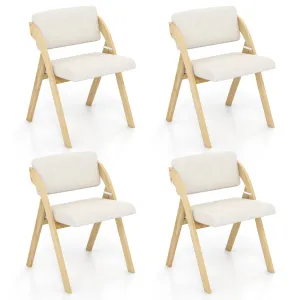 Giantex Folding Dining Chairs Set, Portable Kitchen Chairs with Padded & Seat Backrest set of dining chairs, wooden chairs