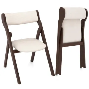 Giantex Folding Dining Chairs, Upholstered Kitchen Chairs w/Comfy Padded Backrest & Seat set of dining chairs, wooden chairs