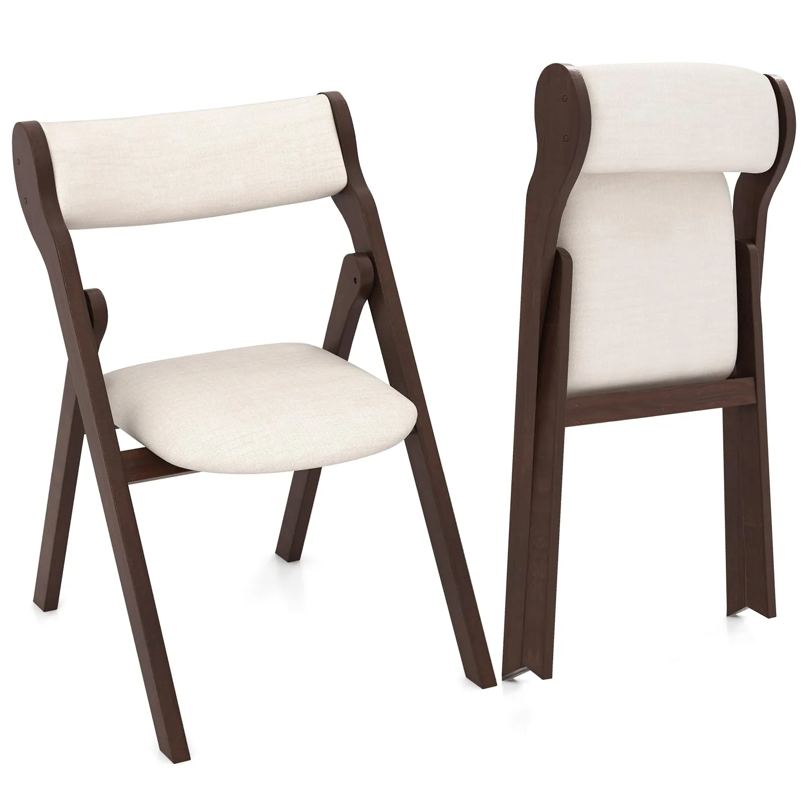 Giantex Folding Dining Chairs, Upholstered Kitchen Chairs w/Comfy Padded Backrest & Seat set of dining chairs, wooden chairs