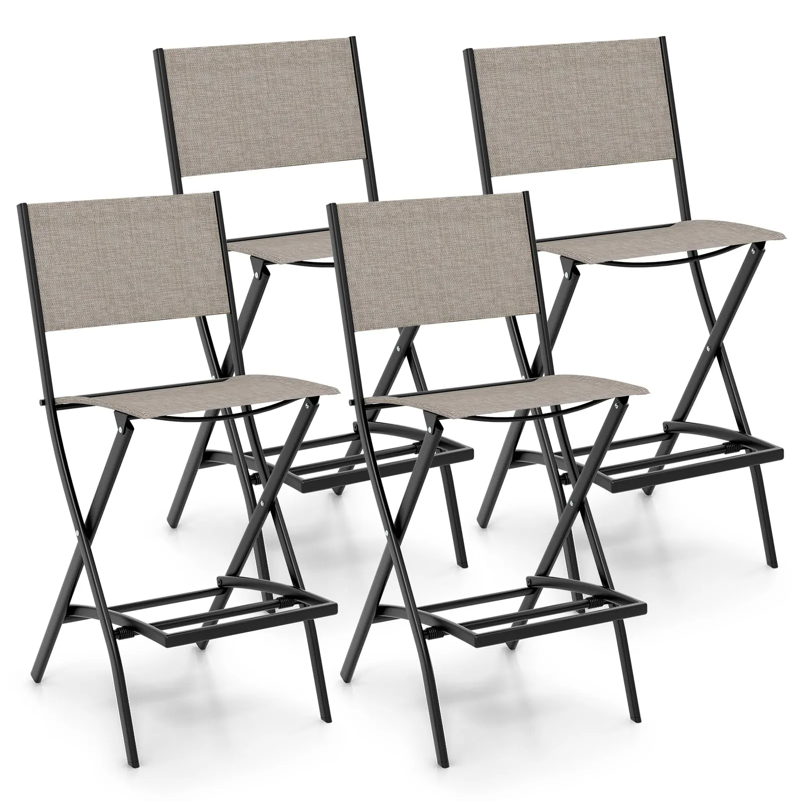 Giantex Folding Patio Bar Chairs Set of 6