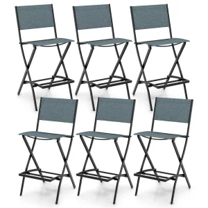 Giantex Folding Patio Bar Chairs Set of 6 kitchen barstool, adjustable bar stool