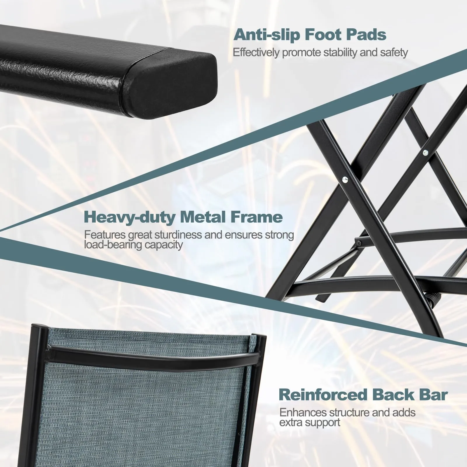 Giantex Folding Patio Bar Chairs Set of 6