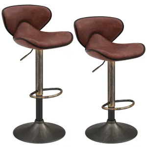 Giantex Height Adjustable Bar Stools, Upholstered Swivel Barstools w/Back kitchen barstool, adjustable bar stool