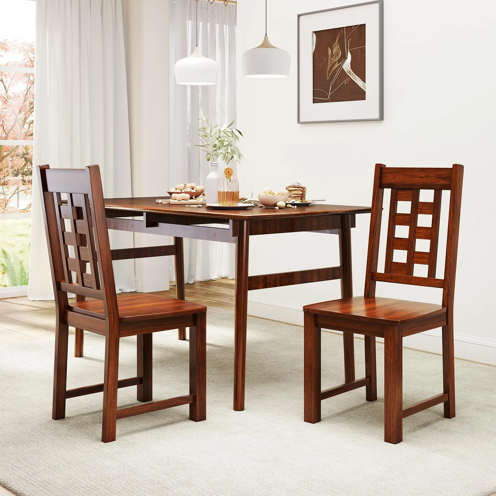 Giantex Kitchen Chair with Solid Rubber Wood Frame