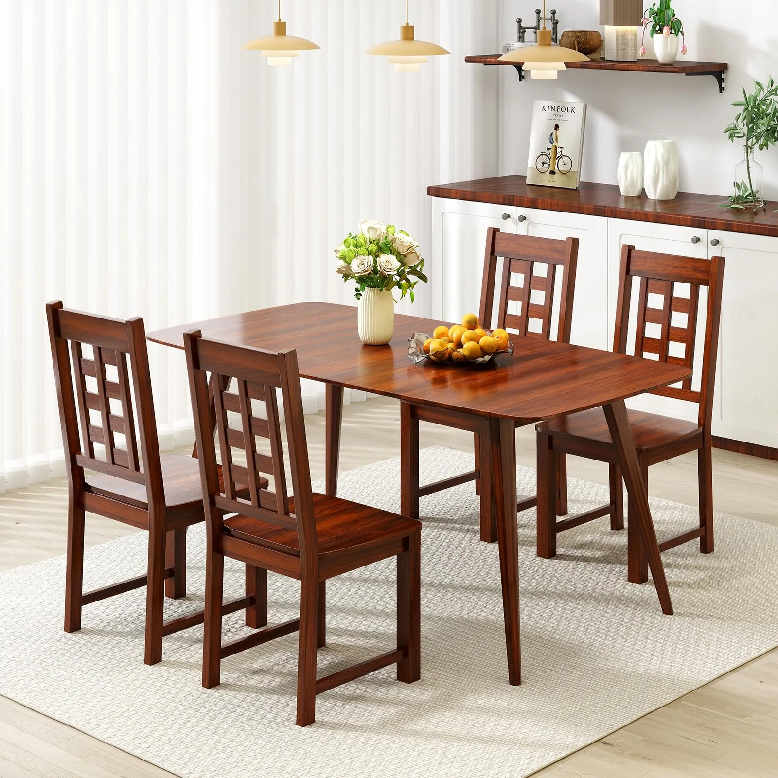 Giantex Kitchen Chair with Solid Rubber Wood Frame