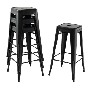 Giantex Metal Backless Bar Stools Set of 4, 30" Bar Height Modern Industrial Barstools w/Cut-out Handle kitchen barstool, adjustable bar stool