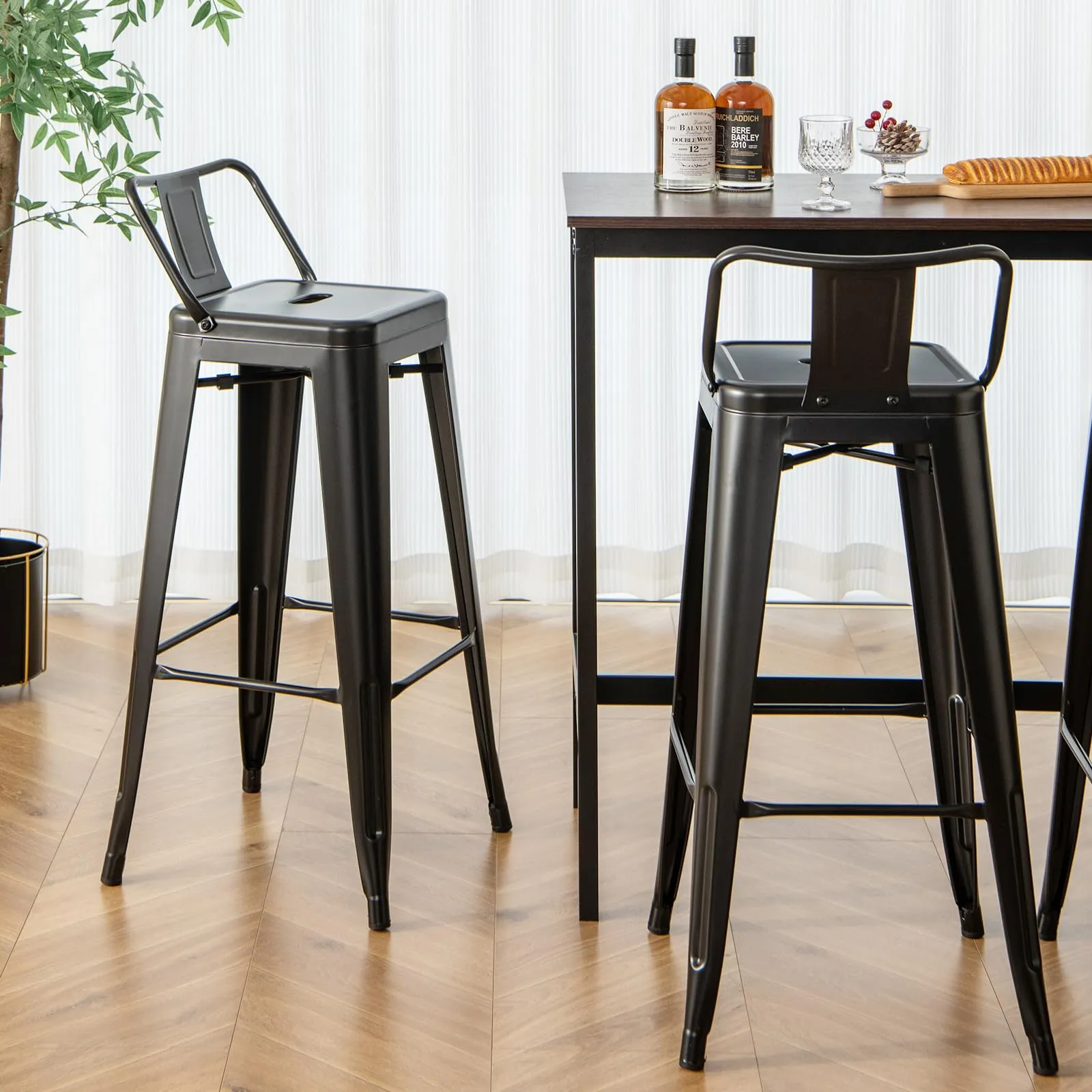 Giantex Metal Bar Stools Set of 4 for Kitchen Island