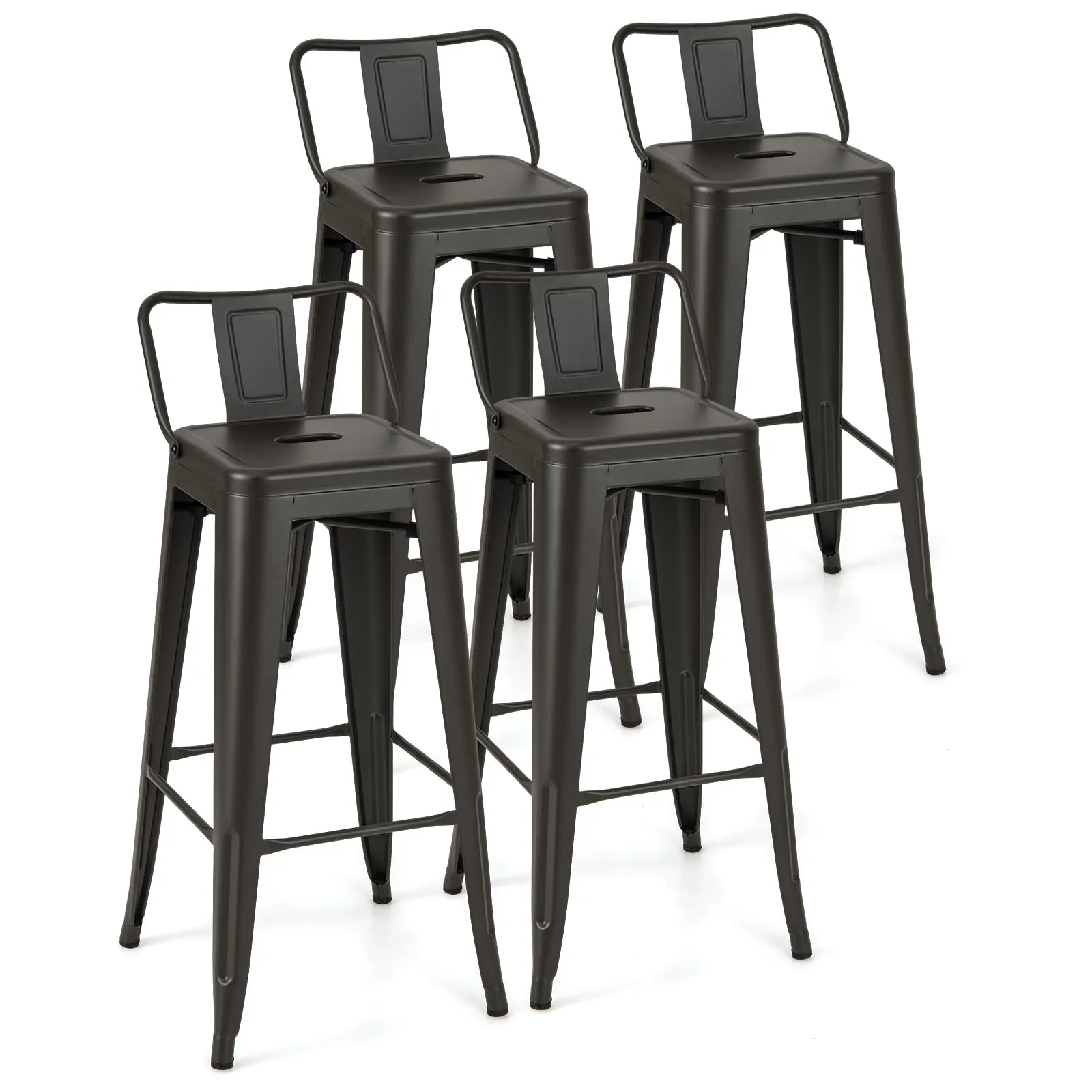 Giantex Metal Bar Stools Set of 4 for Kitchen Island