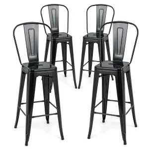 Giantex Metal Bar Stools Set of 4 set of dining chairs, wooden chairs
