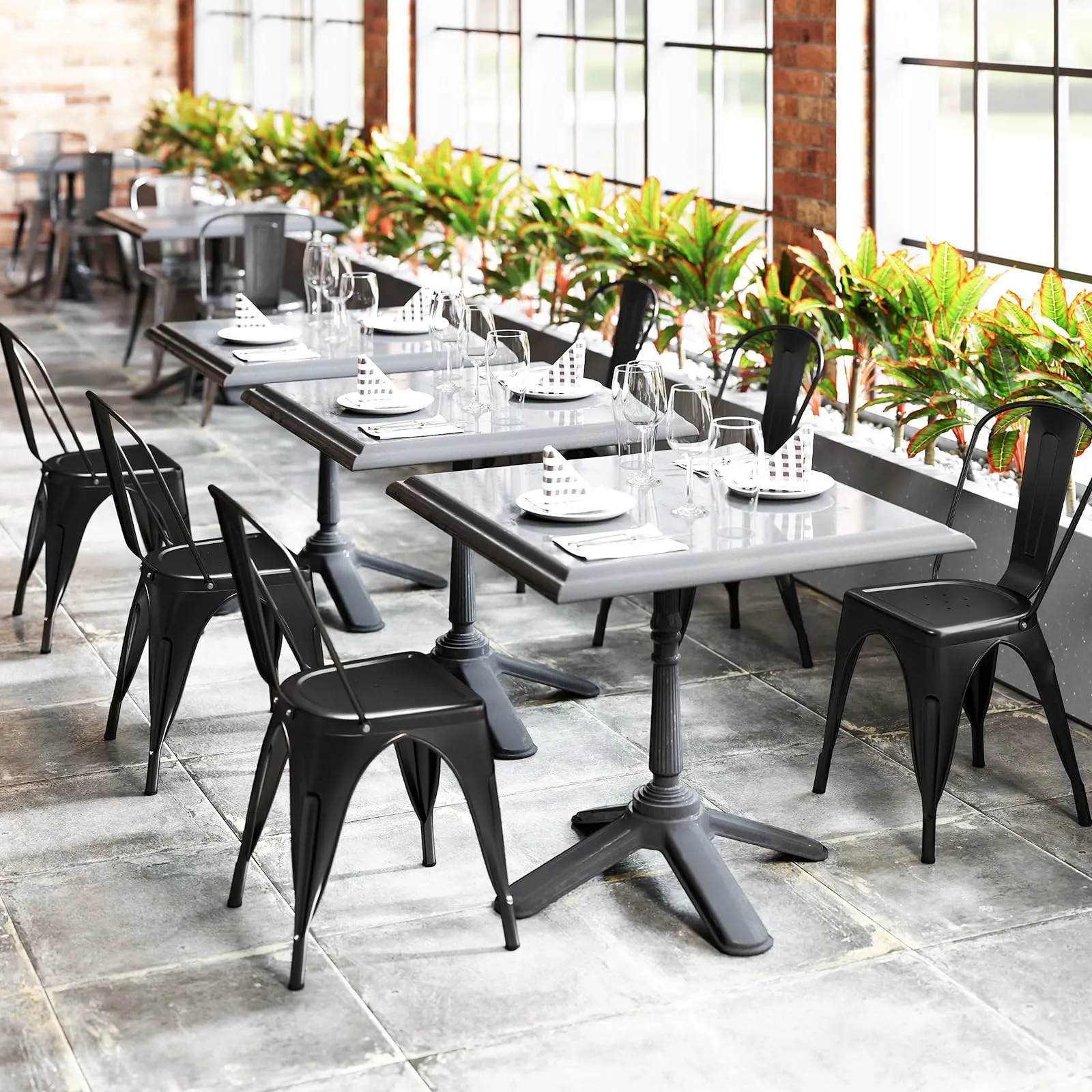 Giantex Metal Dining Chairs Set of 4, Farmhouse Kitchen Chairs with Removable Backrest