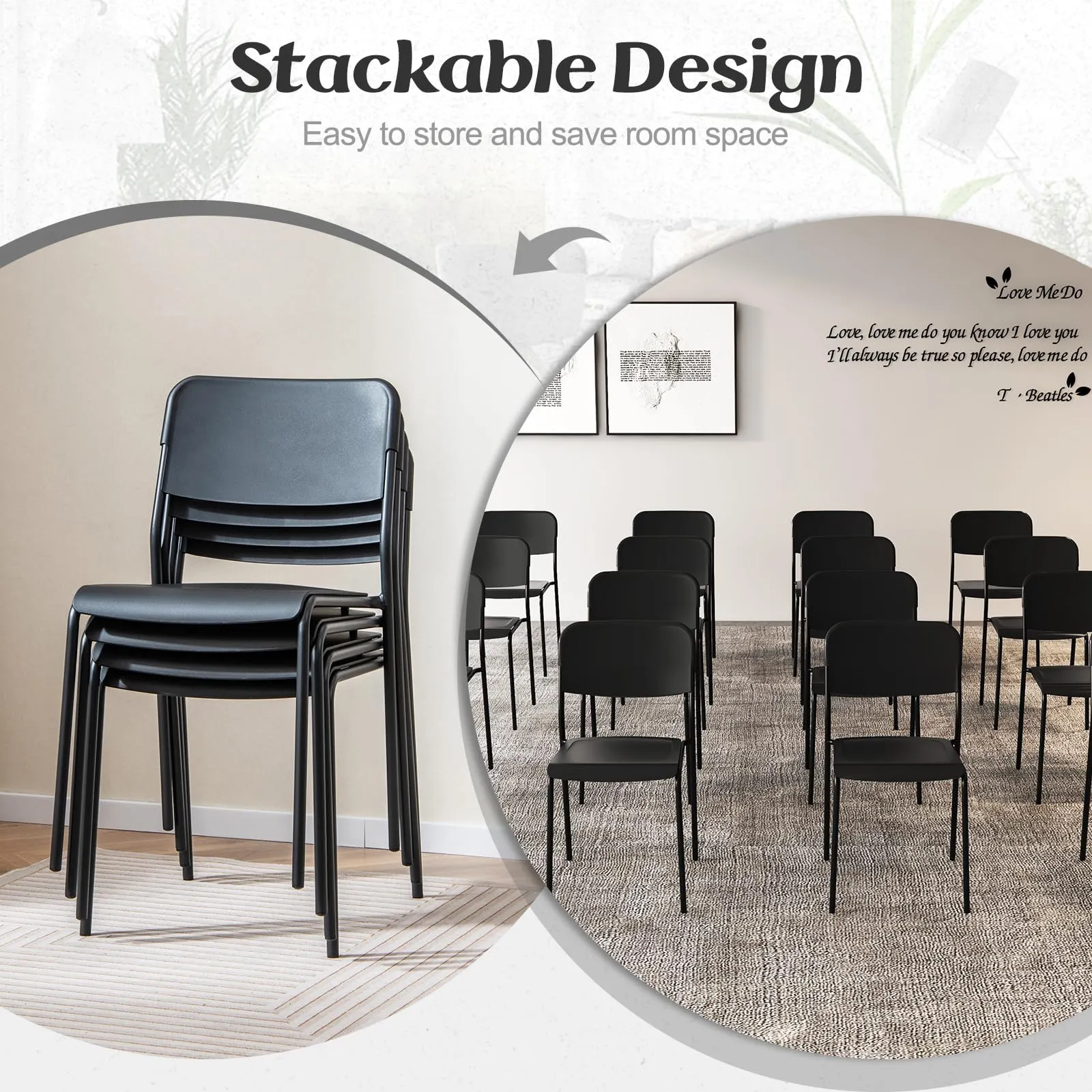Giantex Metal Dining Chairs Set of 4, Stackable Lightweight Kitchen Chairs w/Tilted Backrest & Sturdy Metal Legs