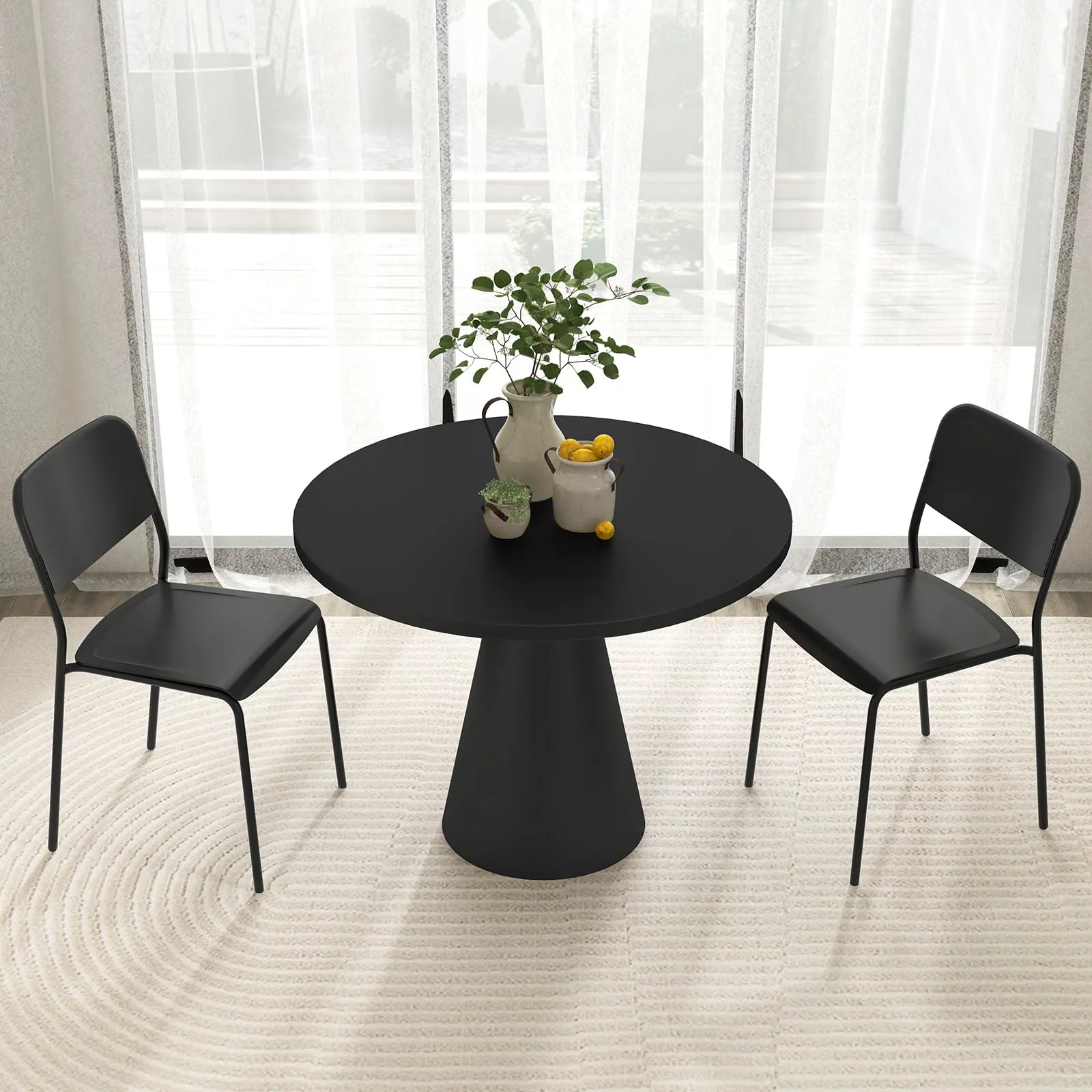 Giantex Metal Dining Chairs Set of 4, Stackable Lightweight Kitchen Chairs w/Tilted Backrest & Sturdy Metal Legs