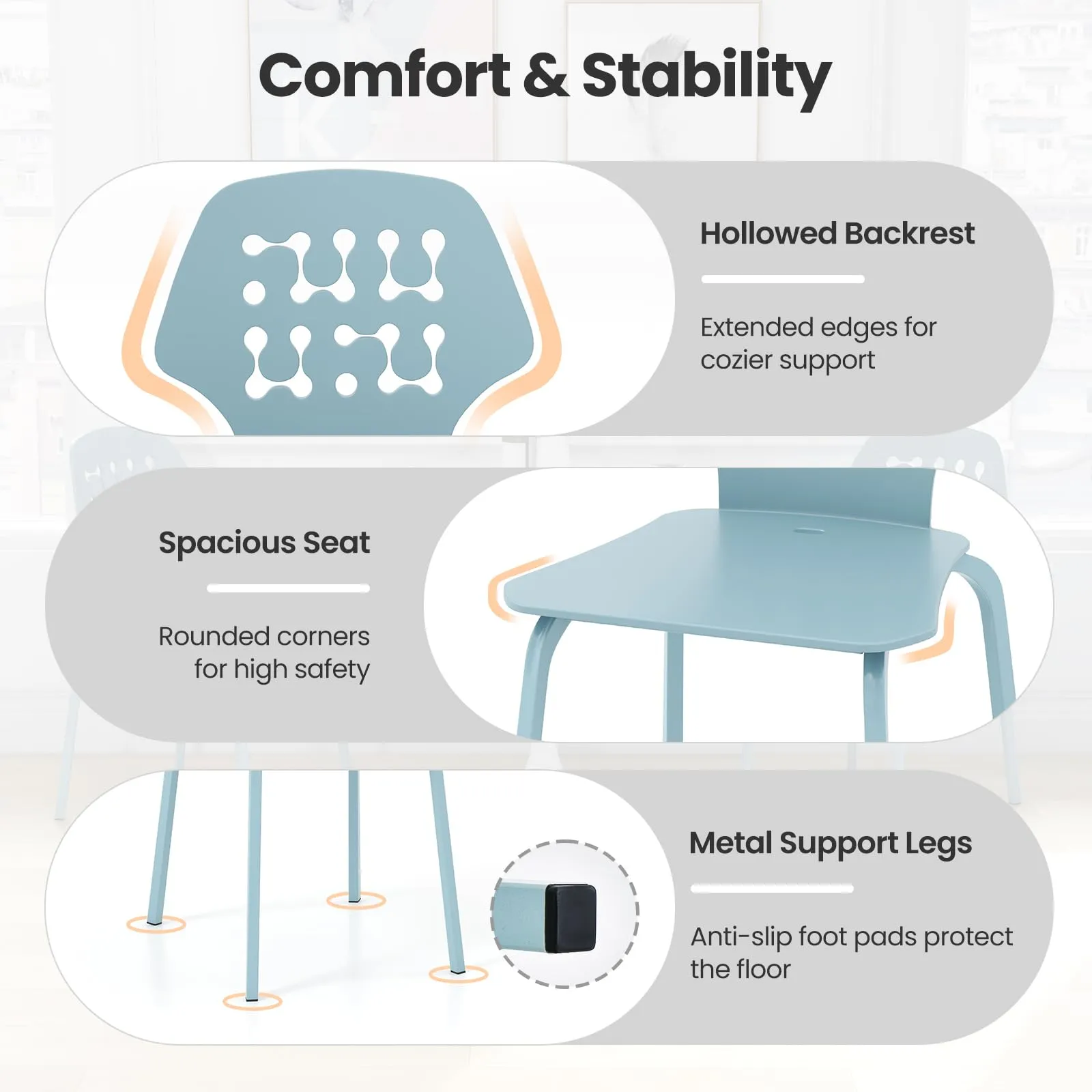 Giantex Metal Dining Chairs Set of 4