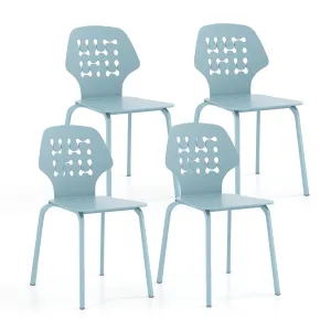 Giantex Metal Dining Chairs Set of 4 set of dining chairs, wooden chairs