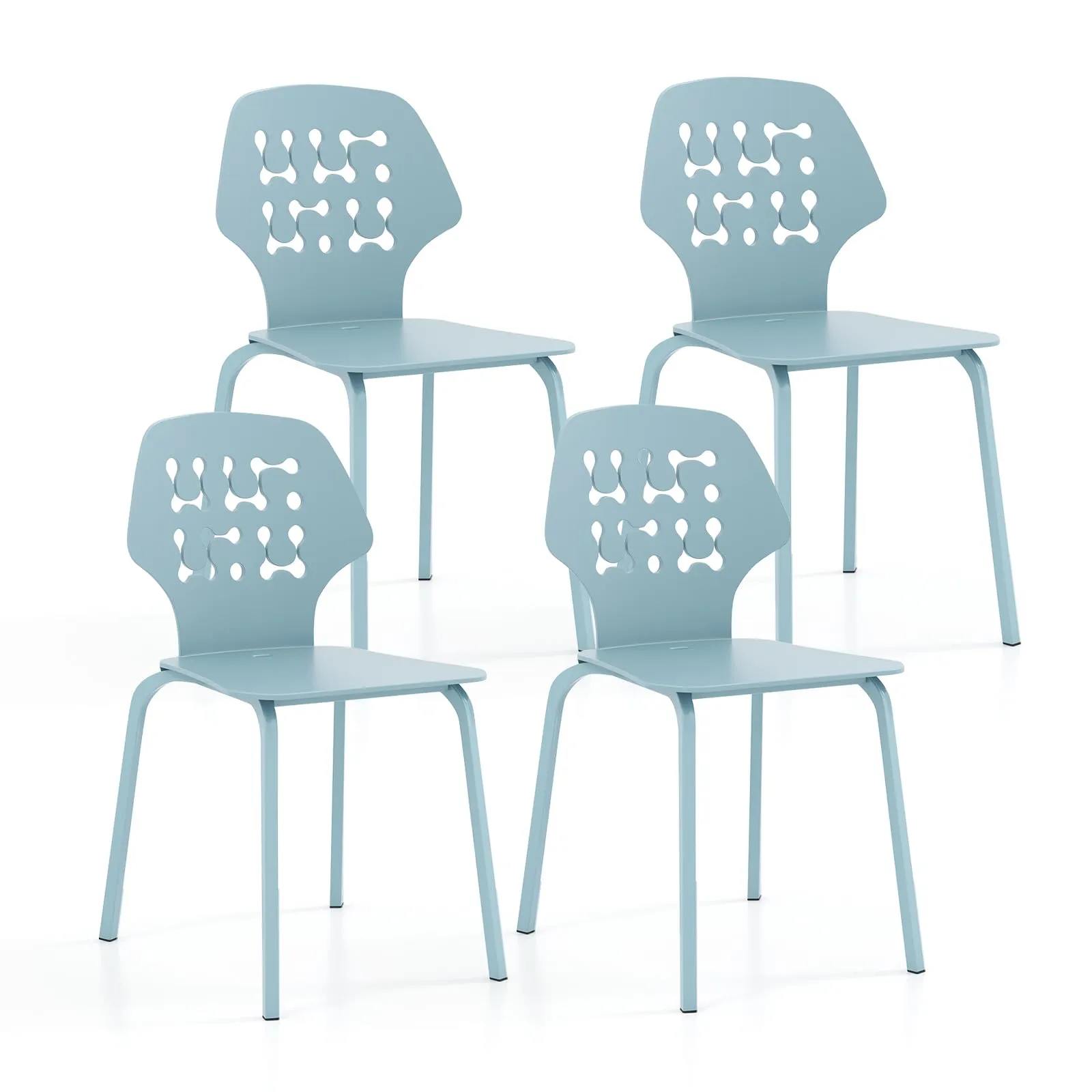 Giantex Metal Dining Chairs Set of 4 set of dining chairs, wooden chairs