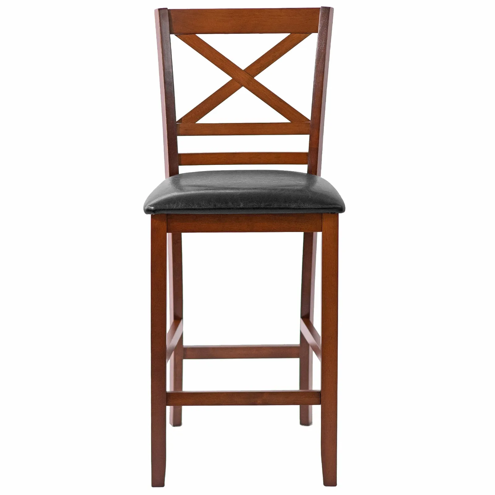 Giantex Modern 25 Counter Height Dining Pub Stools with X-Shaped Backrest, Soft Cushion & Durable PU Seat