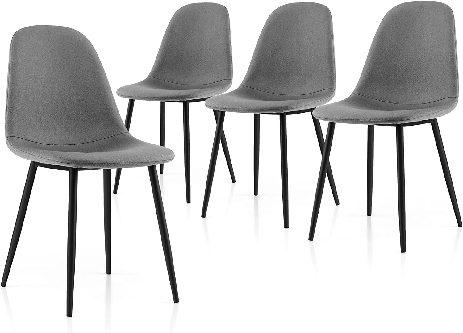 Giantex Modern Dining Chairs Set of 2 or 4 - Classic Comfy Upholstered 17 High Backrest Linen Dining Room Chairs