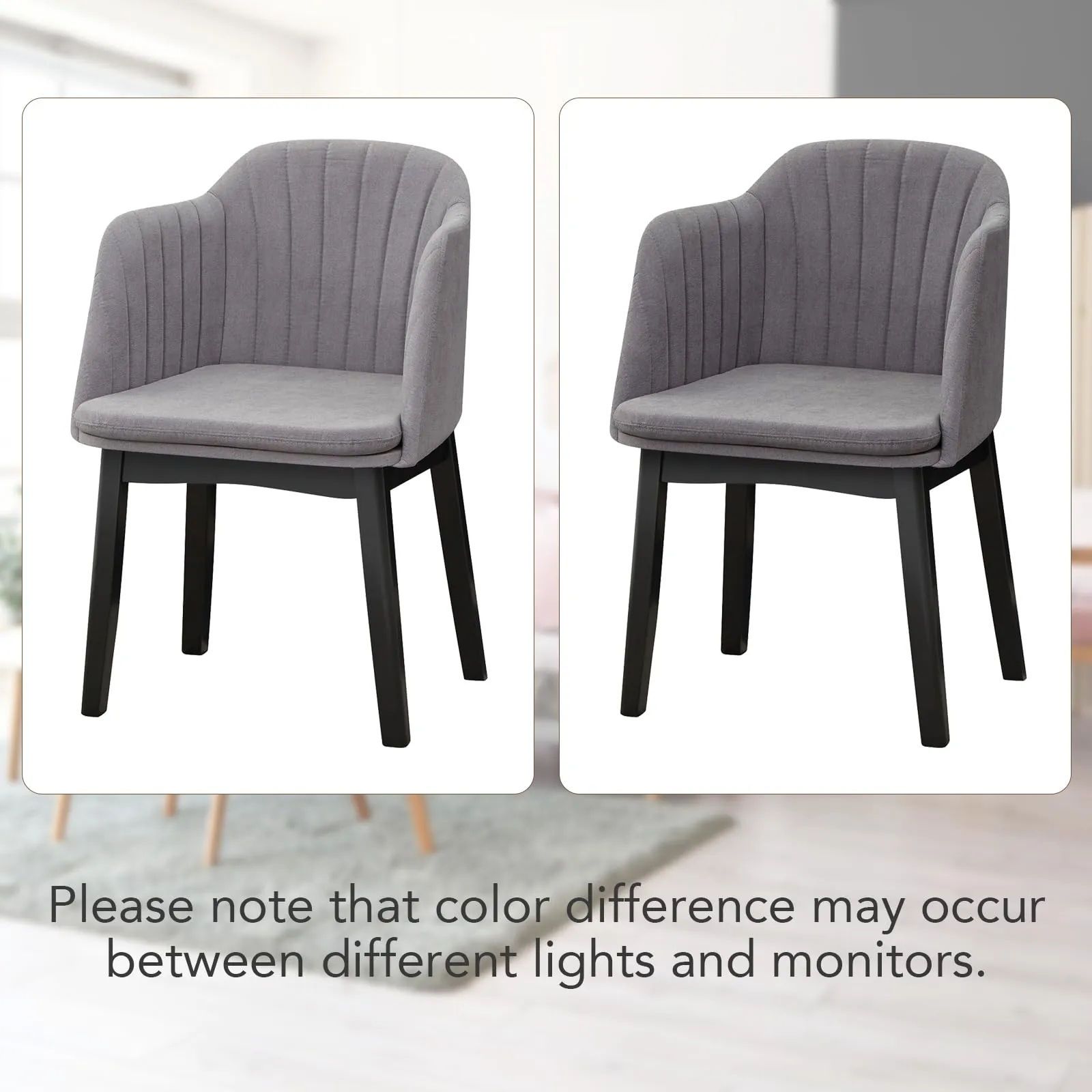 Giantex Modern Dining Chairs, Upholstered Velvet Accent Chairs w/Curved Backrests & Rubber Wood Legs