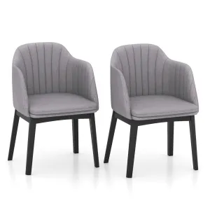 Giantex Modern Dining Chairs, Upholstered Velvet Accent Chairs w/Curved Backrests & Rubber Wood Legs set of dining chairs, wooden chairs