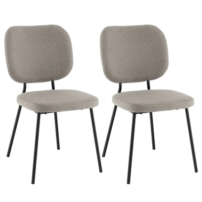 Giantex Modern Fabric Dining Chair Set of 2, Padded Kitchen Chair with Linen Fabric