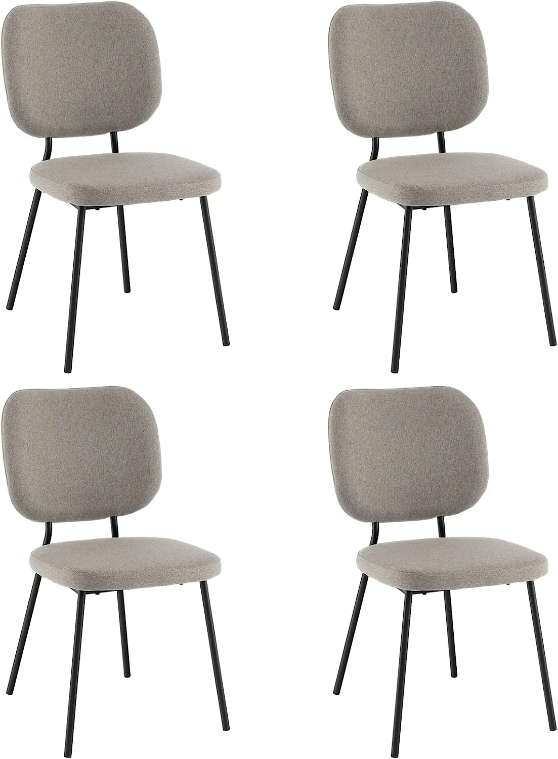 Giantex Modern Fabric Dining Chair Set of 2, Padded Kitchen Chair with Linen Fabric
