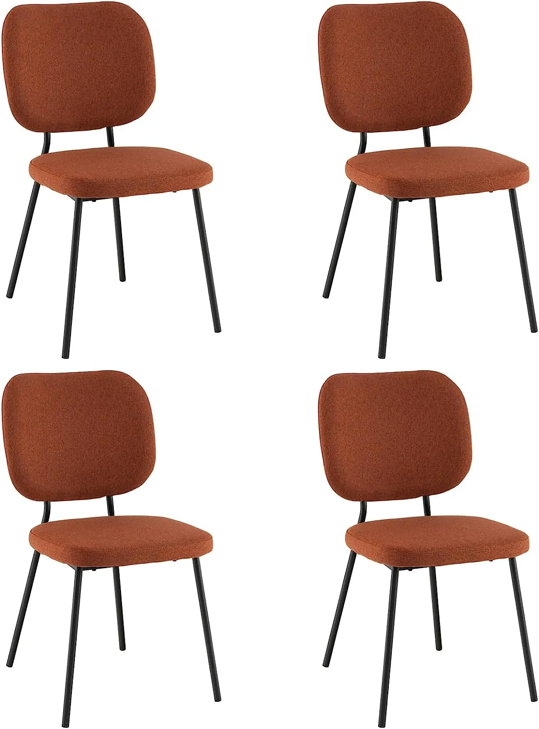 Giantex Modern Fabric Dining Chair Set of 2, Padded Kitchen Chair with Linen Fabric