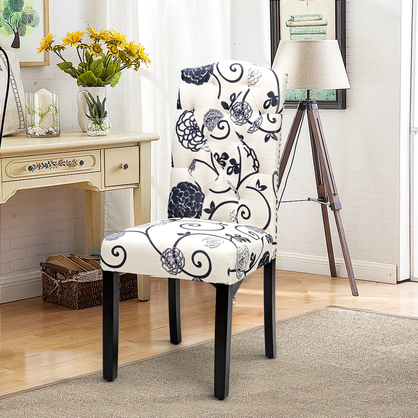 Giantex Parsons Chairs, Uphostered Kitchen Dining Chairs w/Wood Legs