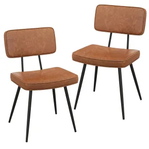 Giantex PU Leather Dining Chairs Set of 2/4, Upholstered Kitchen Chairs w/Padded Backrest & Seat, Metal Legs set of dining chairs, wooden chairs