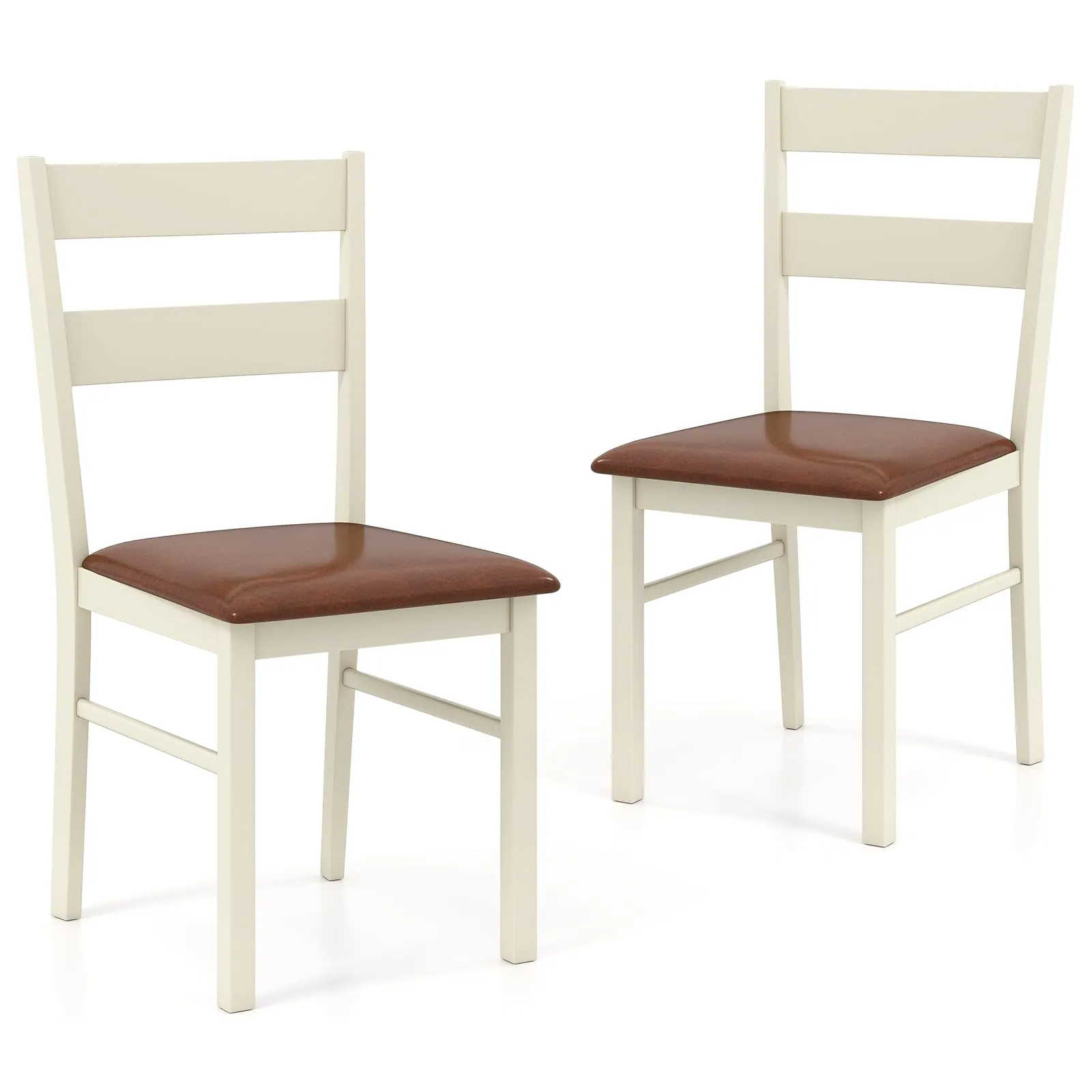 Giantex PU Leather Upholstered Kitchen Chair set of dining chairs, wooden chairs