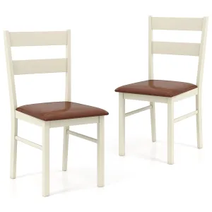 Giantex PU Leather Upholstered Kitchen Chair set of dining chairs, wooden chairs