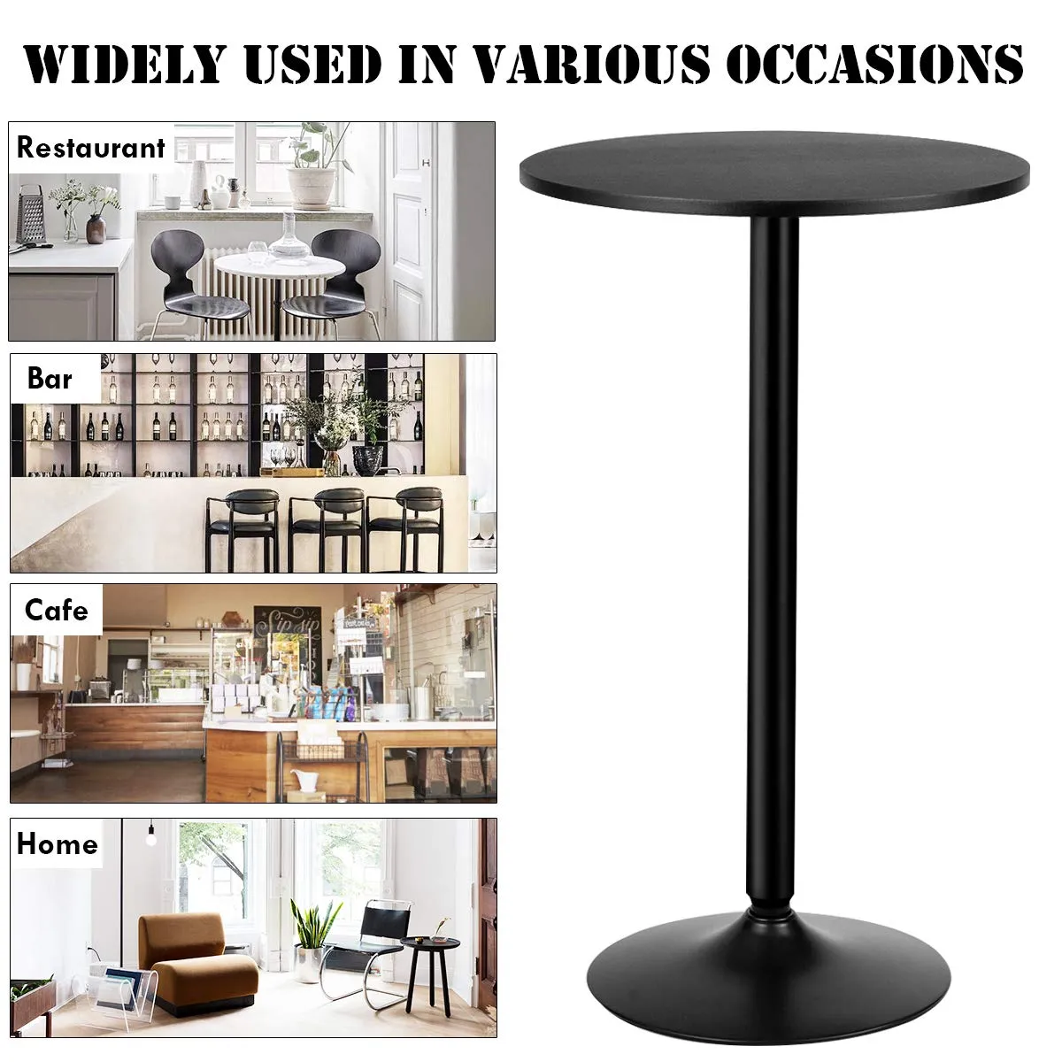 Giantex Pub Bar Table 24-Inch Round Top 40-Inch Height Modern Style