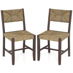 Giantex Rattan Dining Chair, Farmhouse Cane Side Chairs set of dining chairs, wooden chairs