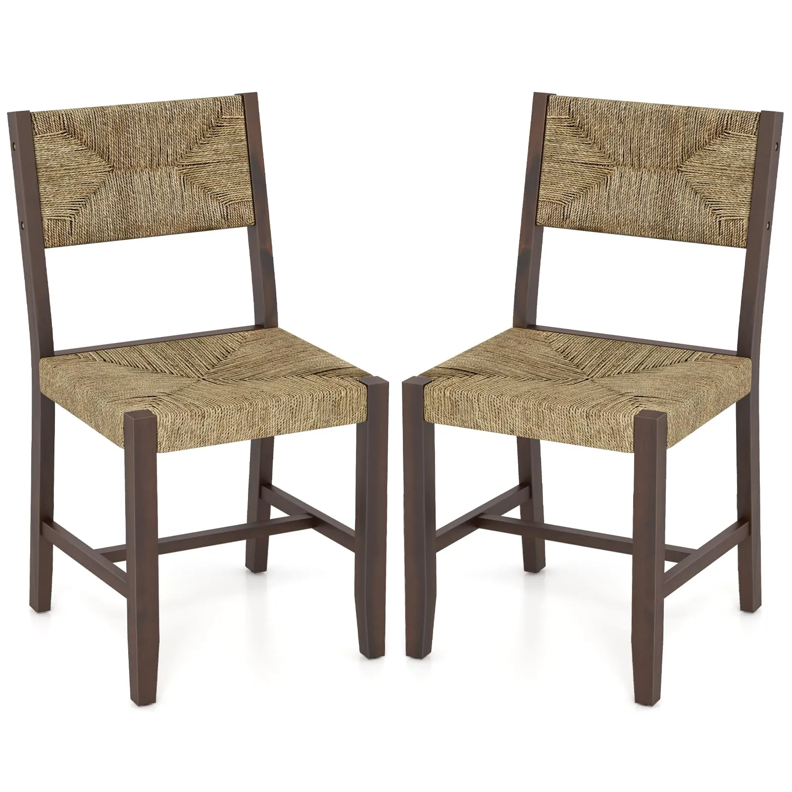 Giantex Rattan Dining Chair, Farmhouse Cane Side Chairs set of dining chairs, wooden chairs