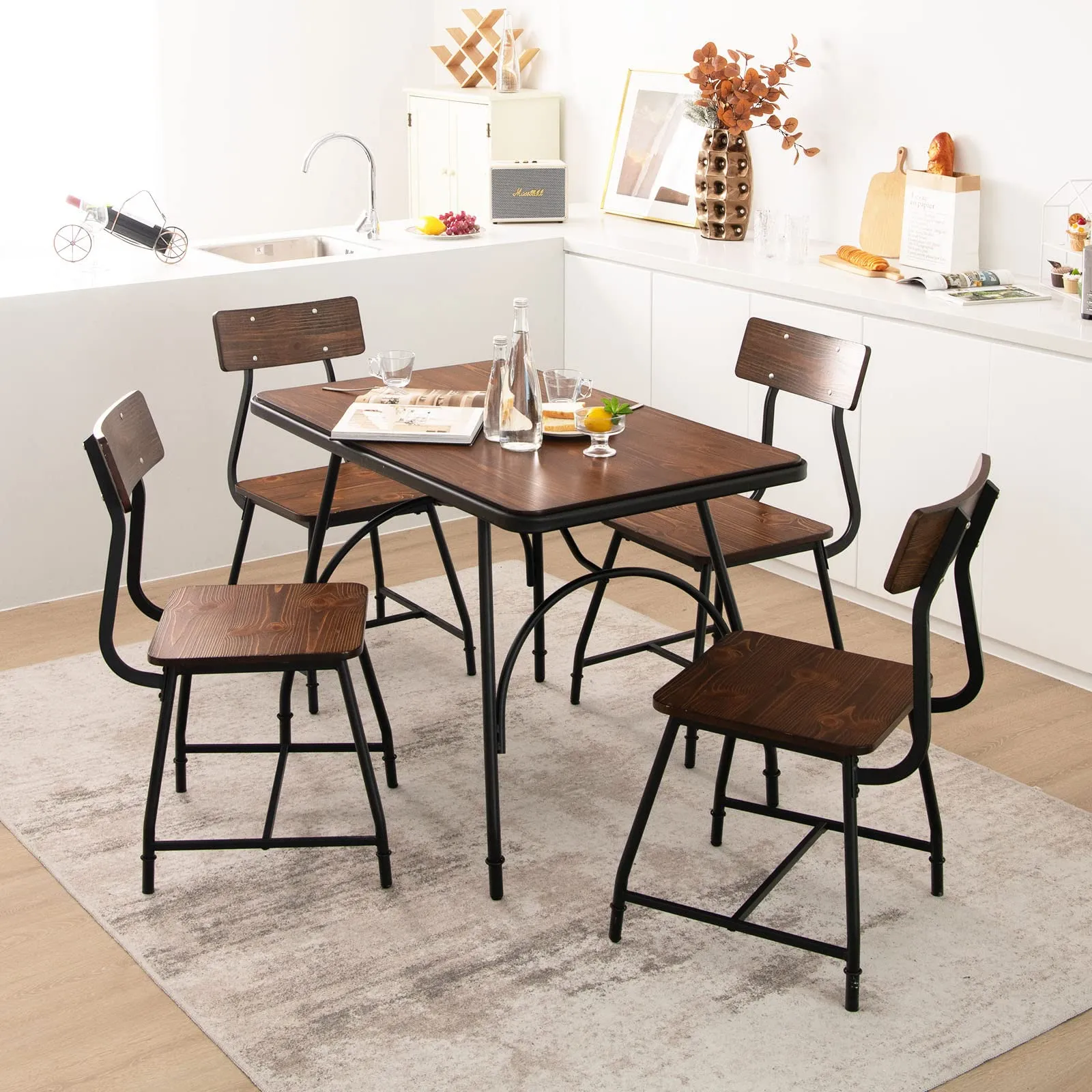 Giantex Rectangular Dining Table - Industrial Kitchen Table