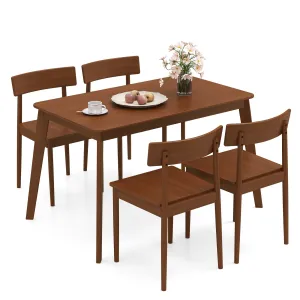 Giantex Rectangular Kitchen Table and 4 Chairs Set with Rubber Wood Frame tablecloth, dining table