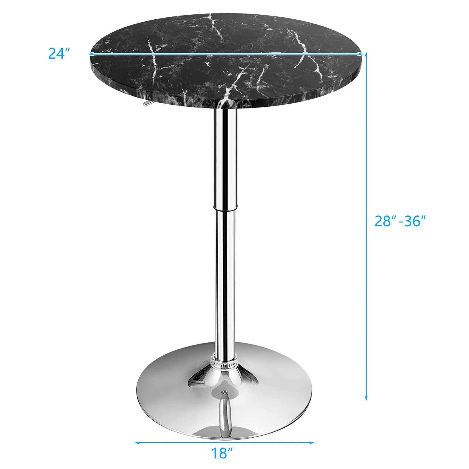 Giantex Round Pub Table Height Adjustable, 360 Degree Swivel Cocktail Pub Table, Office Bar Table
