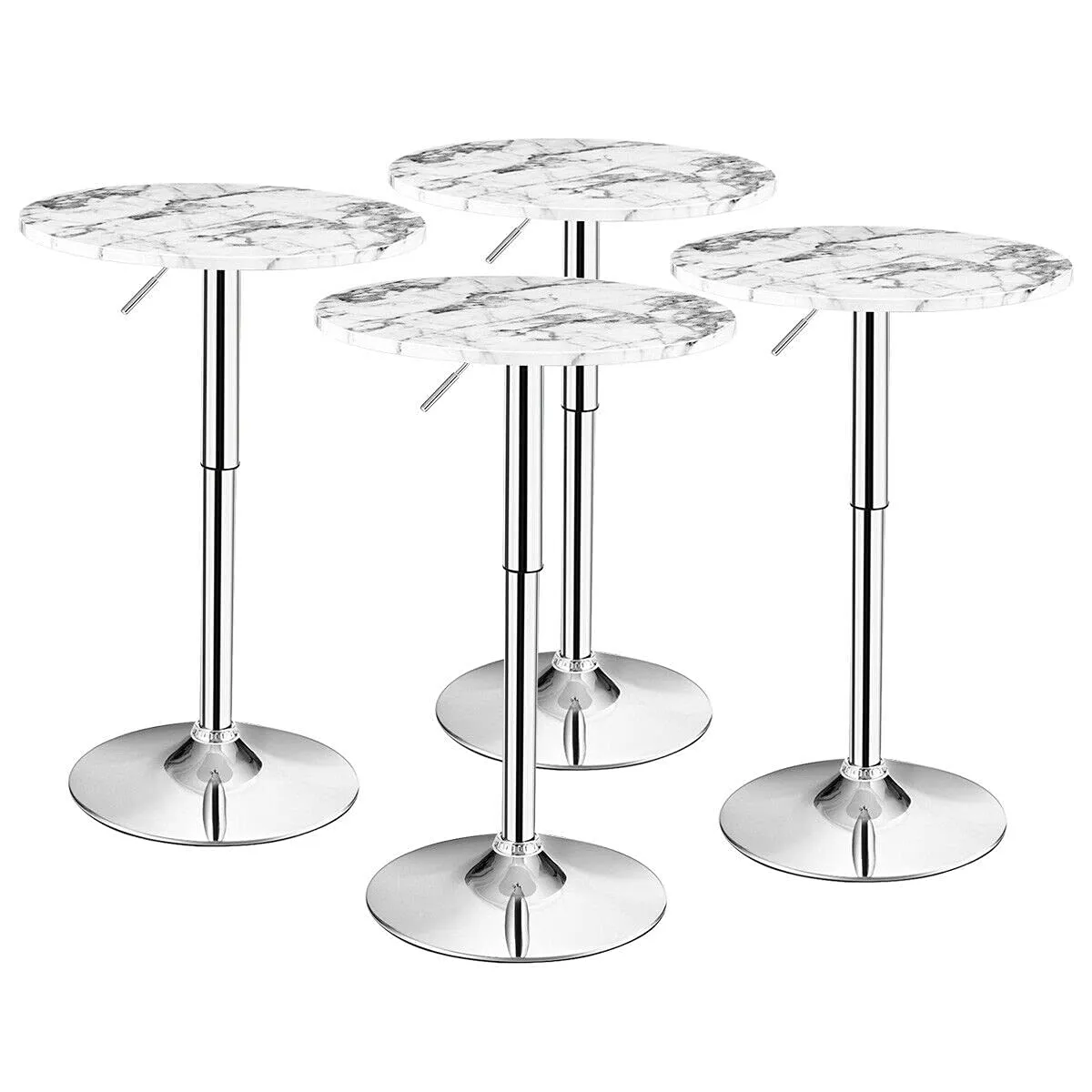 Giantex Round Pub Table Height Adjustable, 360 Degree Swivel Cocktail Pub Table, Office Bar Table