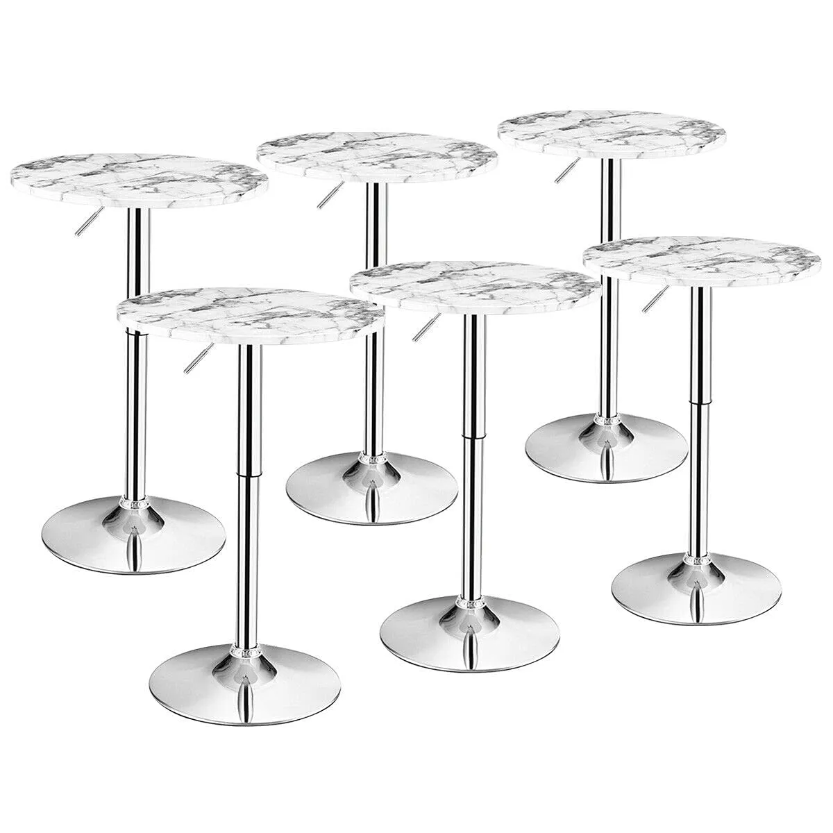 Giantex Round Pub Table Height Adjustable, 360 Degree Swivel Cocktail Pub Table, Office Bar Table