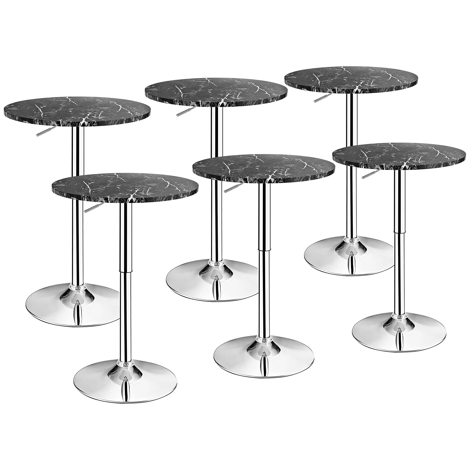 Giantex Round Pub Table Height Adjustable, 360 Degree Swivel Cocktail Pub Table, Office Bar Table